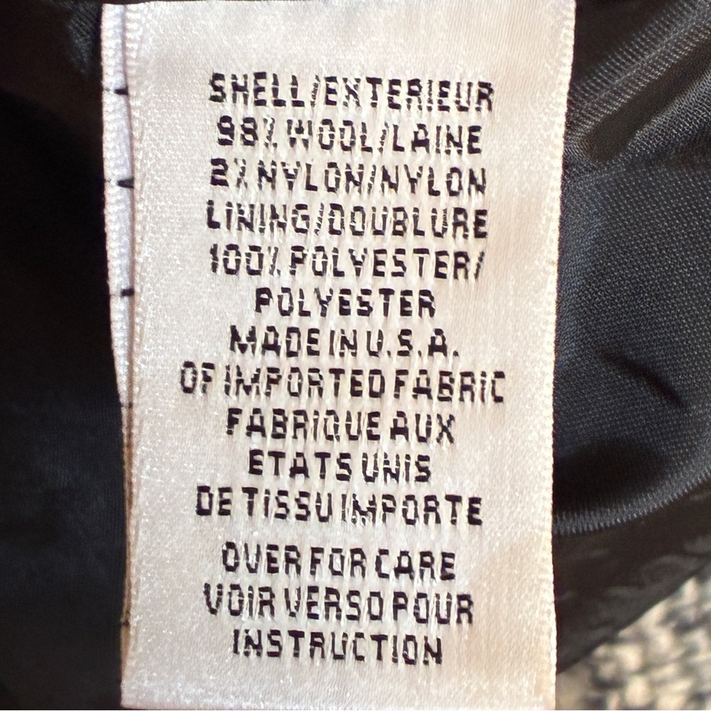 Talbots Charcoal & Ivory Textured Wool-Blend Blazer | Women’s Size 14P - Picture 5 of 5